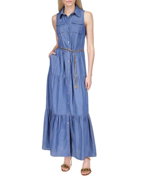 michael kors dark chambray 142892|Chambray Halter Dress .